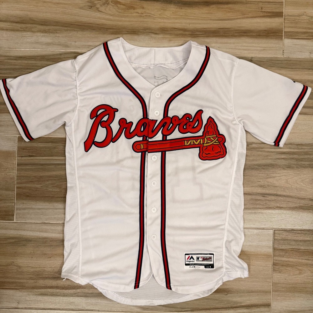 Majestic Atlanta Braves Ronald Acuna Jr 13 Flex Base Jersey White Mens Small